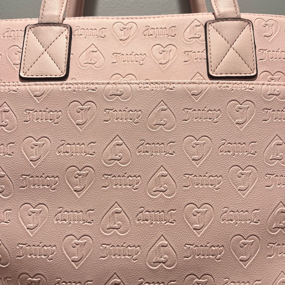 Juicy Couture Pink Structured Tote with‎ Metallic Stripe - Picture 6 of 12